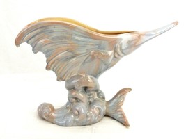 Royal Haeger (by Hickman) Pottery Swordfish Planter, Muave Agate, Vintage 1950s - £46.96 GBP