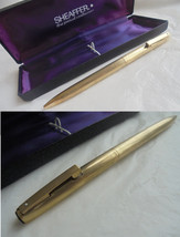 SHEAFFER AGIO White dot ball pen laminated gold In gift box 1980s - £22.81 GBP