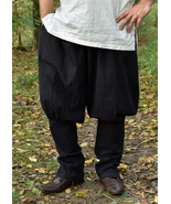 Rus Viking Baggy Pants – Black Cotton Twill, S-3XL, Authentic Re-Enactment - $74.69 CAD