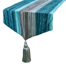 Ombre Teal Love - Teal Blue Velvet Decorative Table Runner - £40.50 GBP+