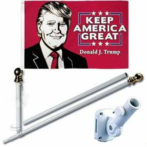 Trump 2020 3 x 5 FT Flag Set w/ 6-Ft Spinning Flag Pole + Bracket (Tangle Free) - £27.52 GBP