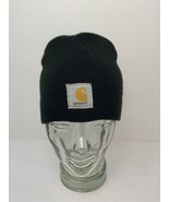 Carhartt Hat Knit Beanie Cap Black Logo Tag Made in USA Hipster Excellen... - €19,02 EUR