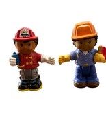 Vintage Fisher-Price Little People Poseable Firefighter &amp; Construction W... - $222.25 MXN