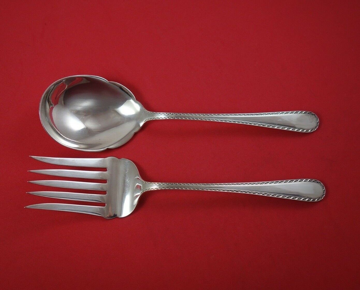 Winslow by Kirk Sterling Silver Salad Serving Set 2-Piece All Sterling 9 1/4" - £240.63 GBP