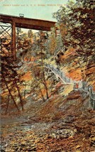 Watkins Glen Ny~Jacobs LADDER-NEW York Central Railroad BRIDGE-1919 Pmk Postcard - £7.09 GBP