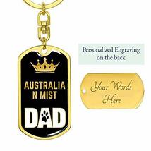 Cat Keyring Gift Cat Key Ring Australian Mist Cat Dad King Swivel Keychain Stain - £35.78 GBP