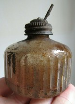 Antique Clear Glass Kerosene Stove Bottle Jar Drip Stem INTERESTING! - £29.30 GBP