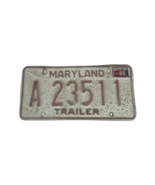 Vintage Maryland License Plate MD # A 23636 Trailer Tag Distressed Man Cave - £22.04 GBP