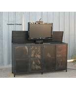 Industrial TV Lift Cabinet. Pop Up TV media console, Hideaway TV cabinet. Custom - $4,825.00