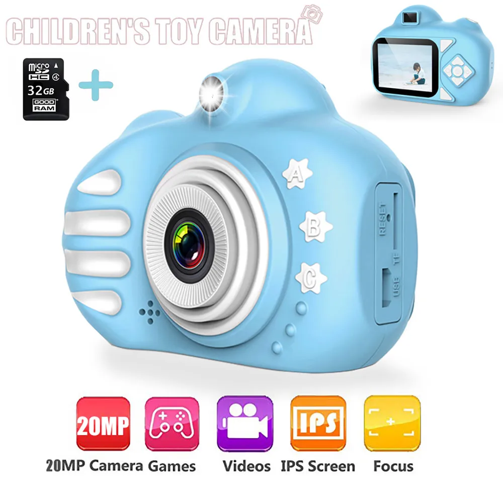 Toy Camera Cartoon Cute Flash 2.4 inch IPS Screen 20MP HD Mini Digital Camera - £32.35 GBP+