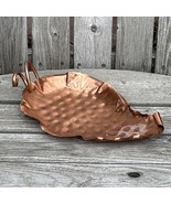 Vtg Solid Copper Leaf Tray Hammered Crimped Handmade in USA Gregorian Bo... - €15,75 EUR