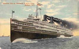Steamer City of Cleveland D&amp;C Line Buffalo New York 1913 postcard - £5.14 GBP