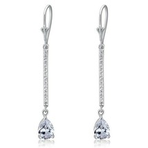 1 Ct White Pear Simulated Diamond 925 Sterling Silver Dangle Wedding Ear... - $158.18