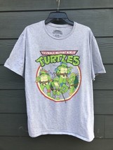 Teenage Mutant Ninja Turtles Shirt Sz XL Gray Short Sleeve TMNT Nickelodeon￼￼ - £16.56 GBP