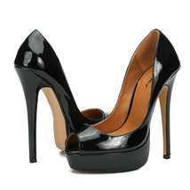 Platform Pumps Brand Women Shoes Sexy Elegant Peep Toe Female High Heels Large S - £76.05 GBP