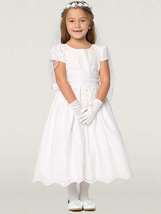 Girls White First Communion Dress w/ Cotton Eyelet (179) - $90.00+