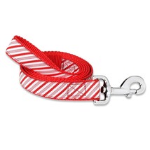 Christmas Candy Cane Stripe Nylon Dog Leash - High-Quality, Lightweight, and Dur - £29.72 GBP