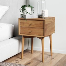 Mid-Century Small Side End Table With Storage, Brown, Nathan James 32704 Harper - £156.61 GBP