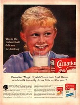 1960 Carnation Milk Ad  Pretty Little Blonde Smiling Girl with Milk Must... - £16.89 GBP