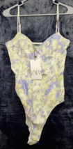 Zara Bodysuit Womens Size Small Multi Tie Dye Viscose Sleeveless V Neck ... - £14.25 GBP