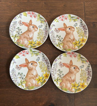 Grace Salad Plates Set of 4 New Easter Bunny Floral Butterflies New - $59.97