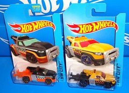 Hot Wheels Lot of 2 2014 City Works #1 Repo Duty Tow Truck Yellow &amp; Black - £3.95 GBP