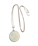 Vtg Charles Thomae Sterling Silver St Christopher Medal White Enamel Cha... - $135.00
