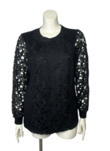 Lane Bryant Black Top Crochet Long Sleeve Women&#39;s 14/16 Shirt New - $16.88