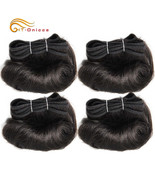 Brazilian Curly Hair Weave Bundles 100% Human Hair 4 Bundles Afro 1B 30 ... - £9.16 GBP+