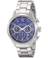 Nautica Men&#39;s Chronograph Watch Blue Dial Stainless Steel N19630G NCT 16... - £74.94 GBP