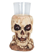 Skeleton Skull 44099 Single Shot Glass Resin Halloween 5&quot; W - £18.79 GBP