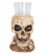Skeleton Skull 44099 Single Shot Glass Resin Halloween 5&quot; W - $453.21 MXN