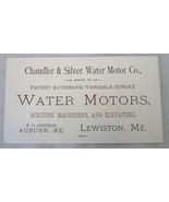 Antique Water Motors business trade card Auburn Lewiston ME Chandler Sil... - £10.60 GBP