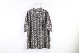 Tommy Bahama Mens L Toucan Palm Tree All Over Print Silk Hawaiian Button Shirt - £39.43 GBP
