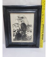 Vntg Bernie Brown Lofty Sentinels Bald Eagle Art Marble Framed  1992 Mon... - $1,167.57 MXN