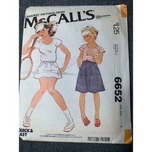 McCall&#39;s Girls T Shirt Wrap Skirt Sewing Pattern sz 7 6652 - uncut - $236.30 MXN