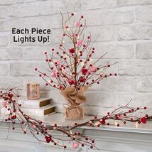 LED Lighted Red &amp; Pink Heart Tree Lamp Valentines Day Table Centerpiece ... - $31.56