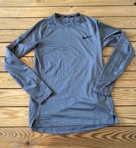 Nike Dri Fit Men’s Long Sleeve Tight fit Shirt Size L Grey P7 - £15.56 GBP
