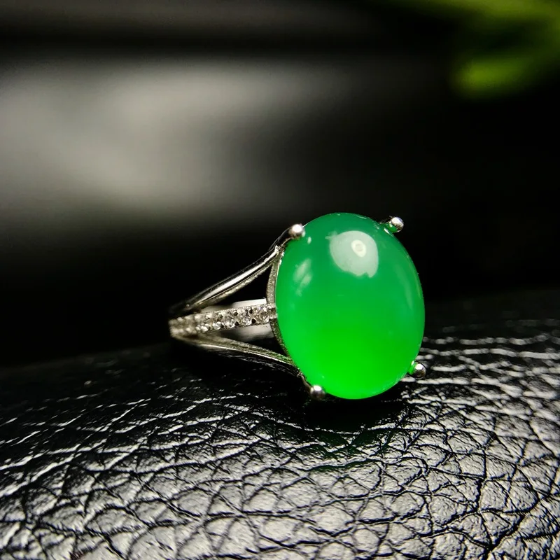 MeiBaPJ  Green Chalcedony Gemstone Ring for Women Real 925  Silver Fine ... - $36.48