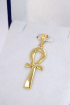 Croix Ankh égyptienne faite à la main Pendentif clé de vie en or jaune 18... - £377.18 GBP