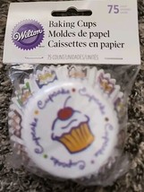 Wilton Baking Cups Cupcake Pattern Print 2&quot; Cup 75ct Paper - £3.02 GBP