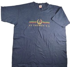 VTG Mens St. Thomas Fruit of the Loom 90s Single Stitch T Shirt XL Embroidered  - £13.49 GBP