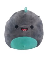 Squishmallow 8&quot; Chuey Dinosaur Textured Gray and Teal Plush Pre-Owned La... - £11.09 GBP
