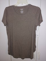 Nine West Ladies Ss Brown Super Soft RAYON/SPANDEX Pullover TOP-M-NWT-COMFY - £13.75 GBP