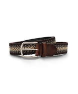 Cinturón trenzado hombre vegano tonos castaños elegante moda hebilla aju... - $55.17
