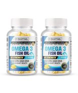 2 Pack Omega 3 Fish Oil Softgels EPA &amp; DHA Highest Potency 3x Strength 2... - $31.99