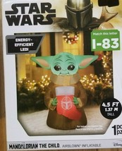 DISNEY Star Wars The Child Baby Yoda Inflatable 4.5FT LED Holiday Christmas NEW - £46.70 GBP