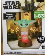 DISNEY Star Wars The Child Baby Yoda Inflatable 4.5FT LED Holiday Christ... - £46.71 GBP