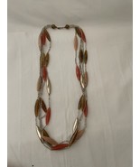 70s Style Multi Strand Layered Beaded Silver Tone Womens Necklace - e1071 - €11,86 EUR