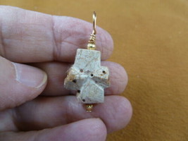 (CR502-51) 3/4&quot; Fairy Stone Pendant Christian Cross Staurolite Crystal Gold - £16.25 GBP